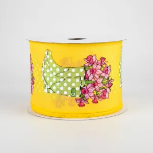2.5" Rain Boots Daffodil Ribbon: Yellow (10 Yards)