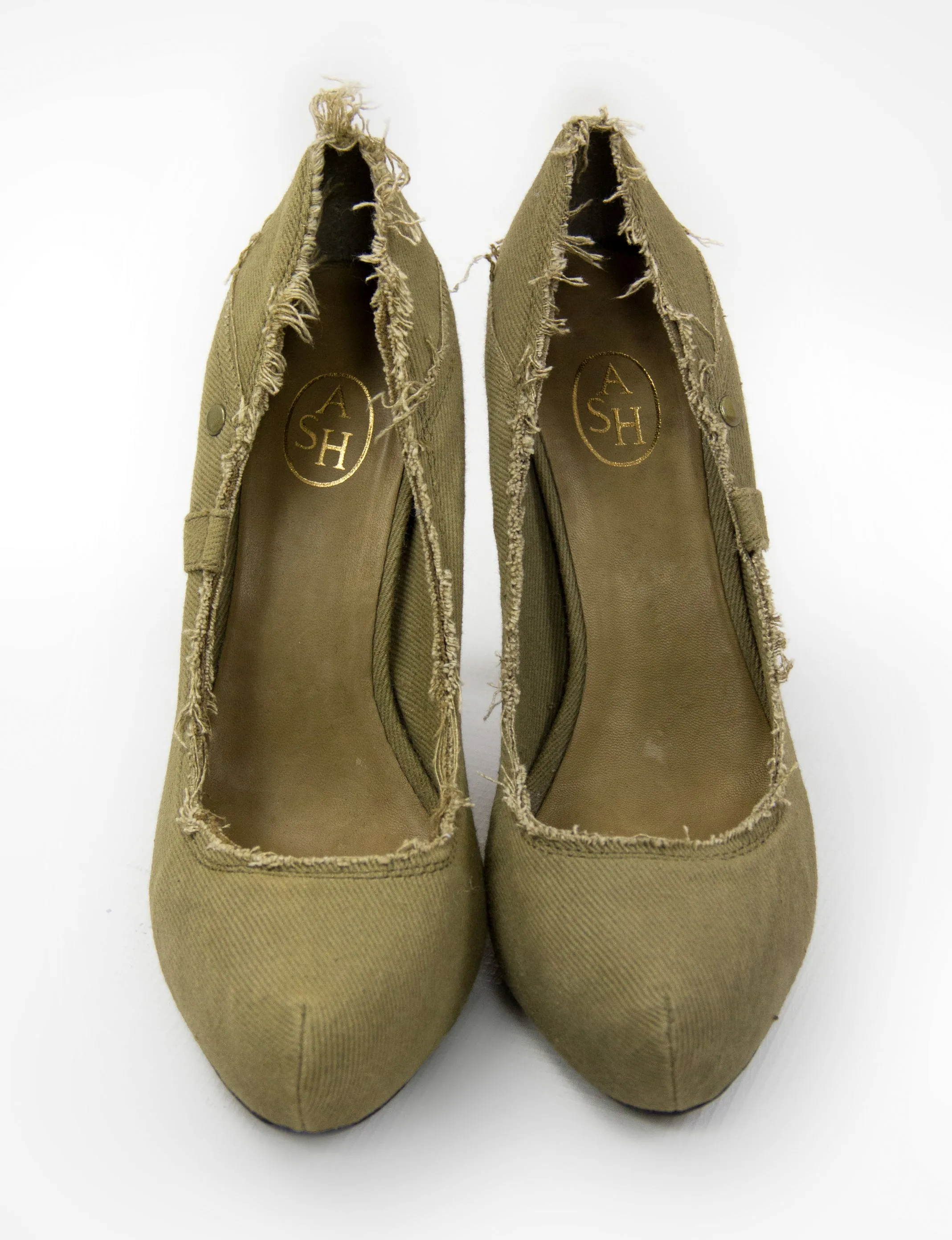ASH Electra Military Green Stiletto Heel Pumps SIZE EU 38, USA 8