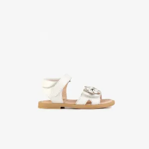 Baby's Flowers White Leather Sandals