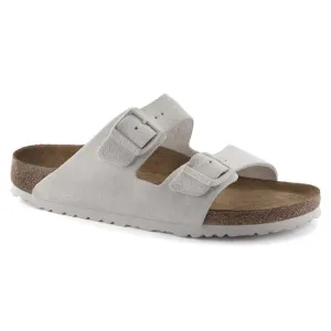 Birkenstock Arizona Suede Leather Soft Footbed - Antique White