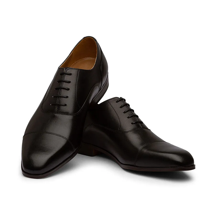 Black Captoe Stitch Oxfords