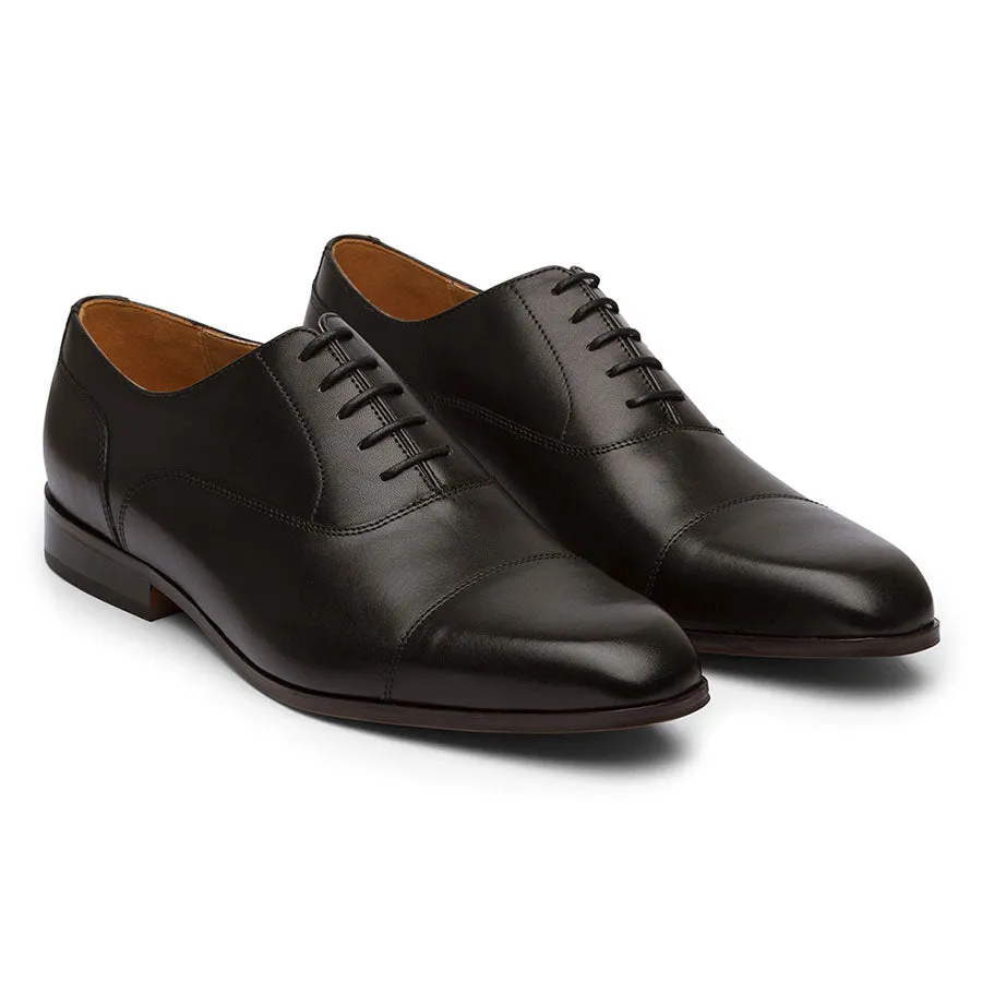 Black Captoe Stitch Oxfords
