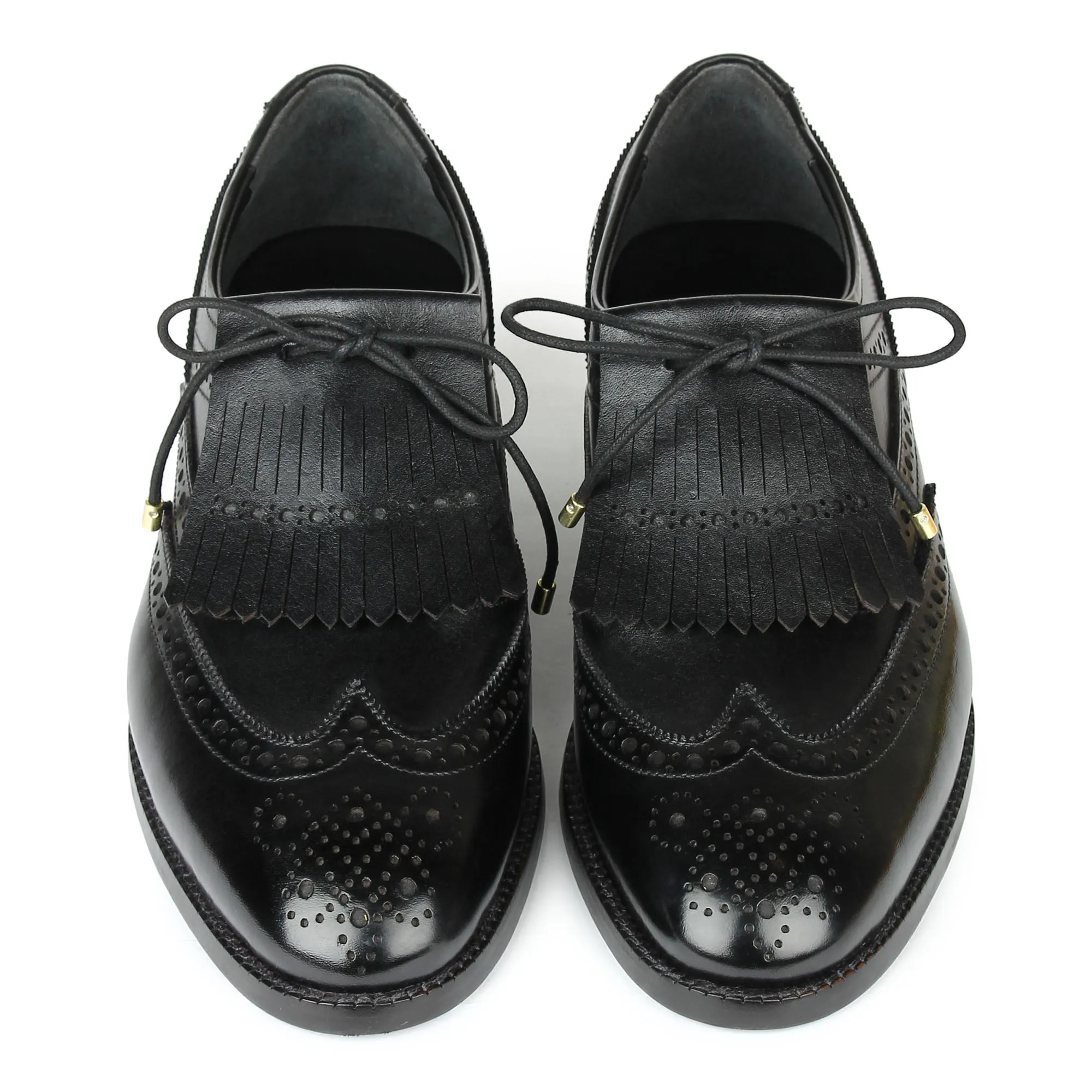 Black Kiltie Oxfords With Dainite Sole