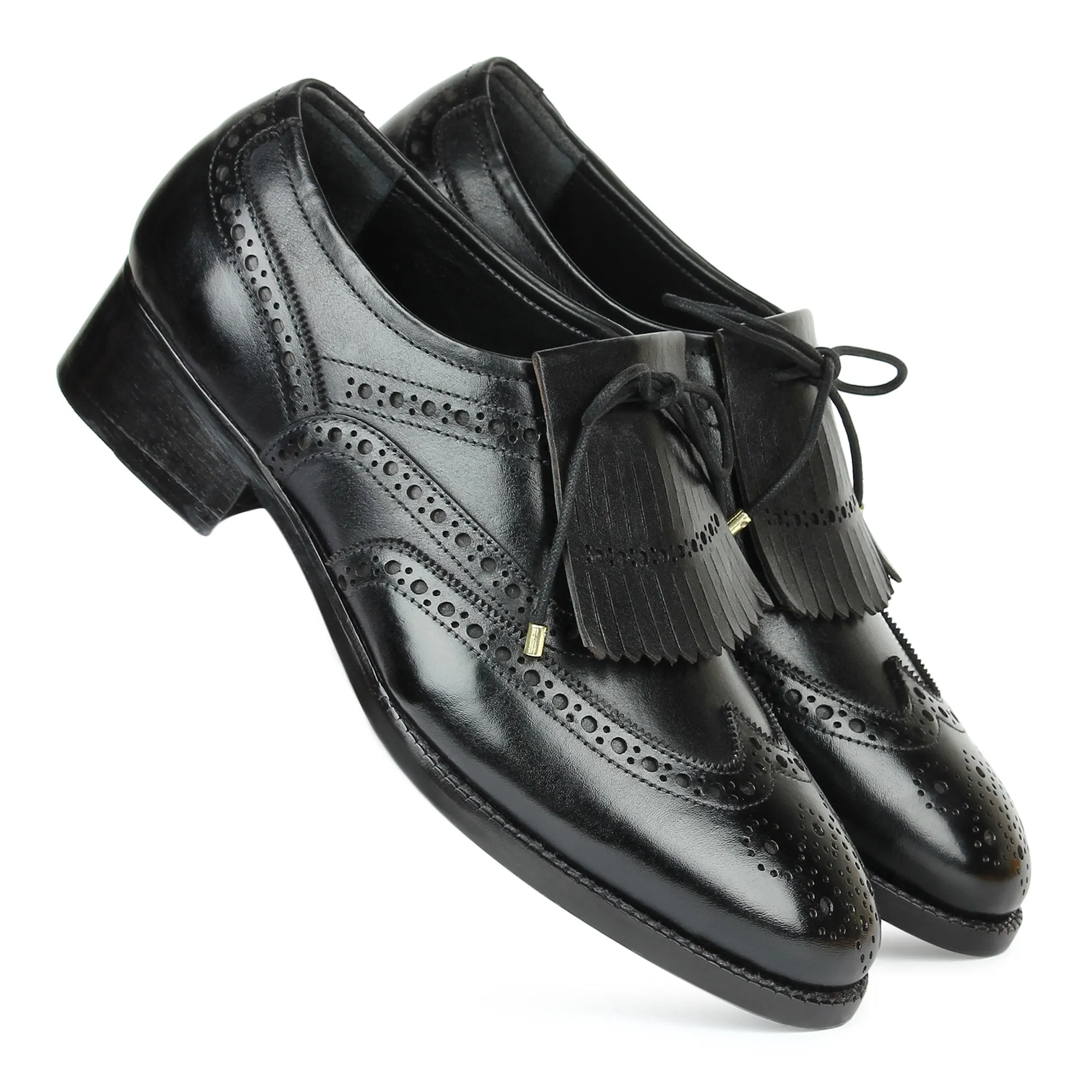 Black Kiltie Oxfords With Dainite Sole