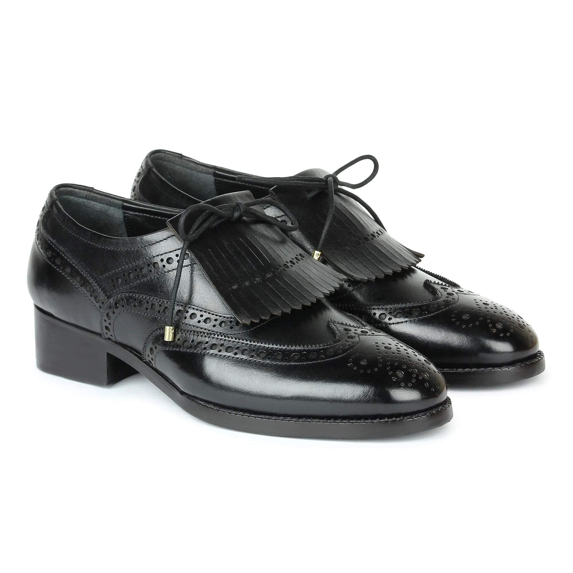 Black Kiltie Oxfords With Dainite Sole