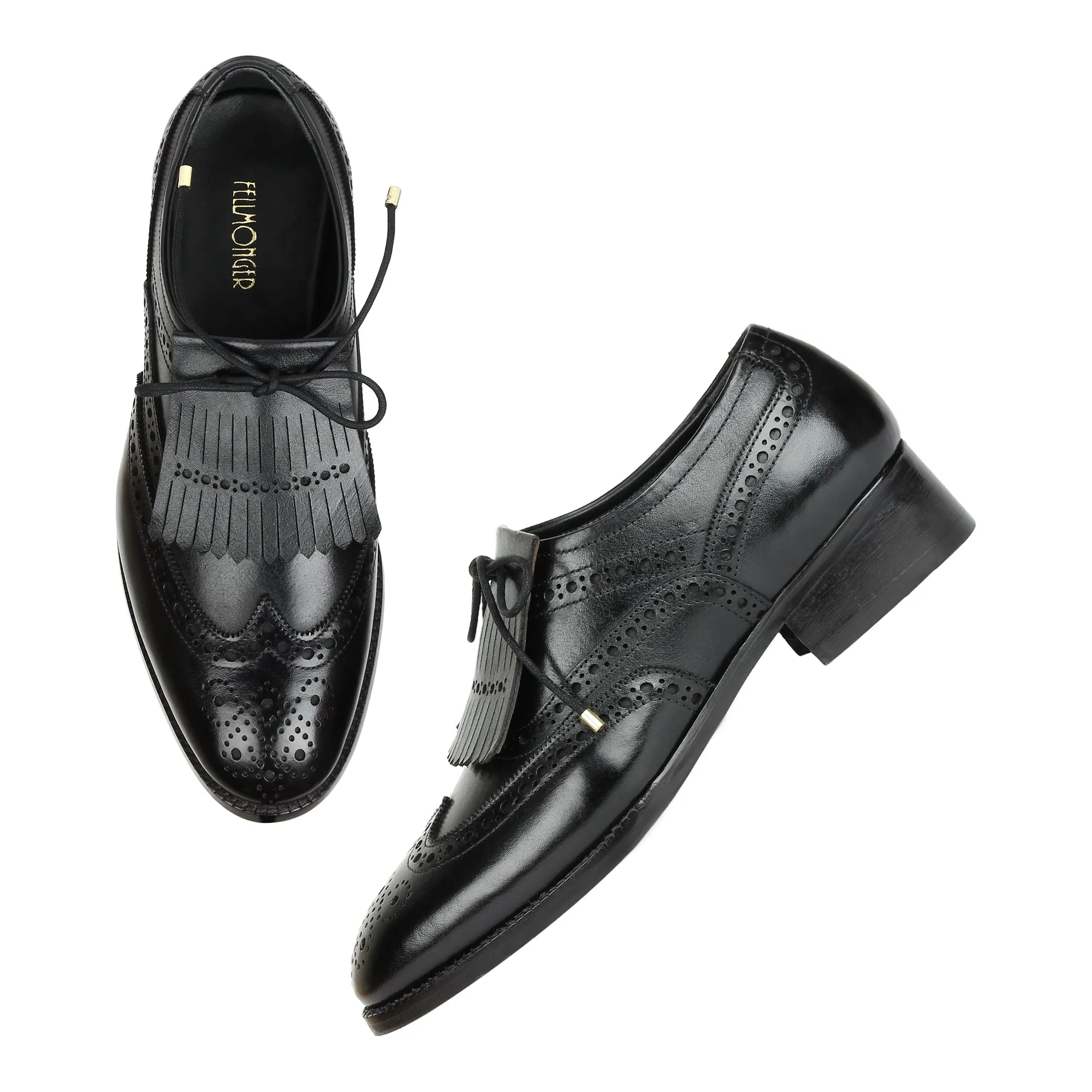 Black Kiltie Oxfords With Dainite Sole