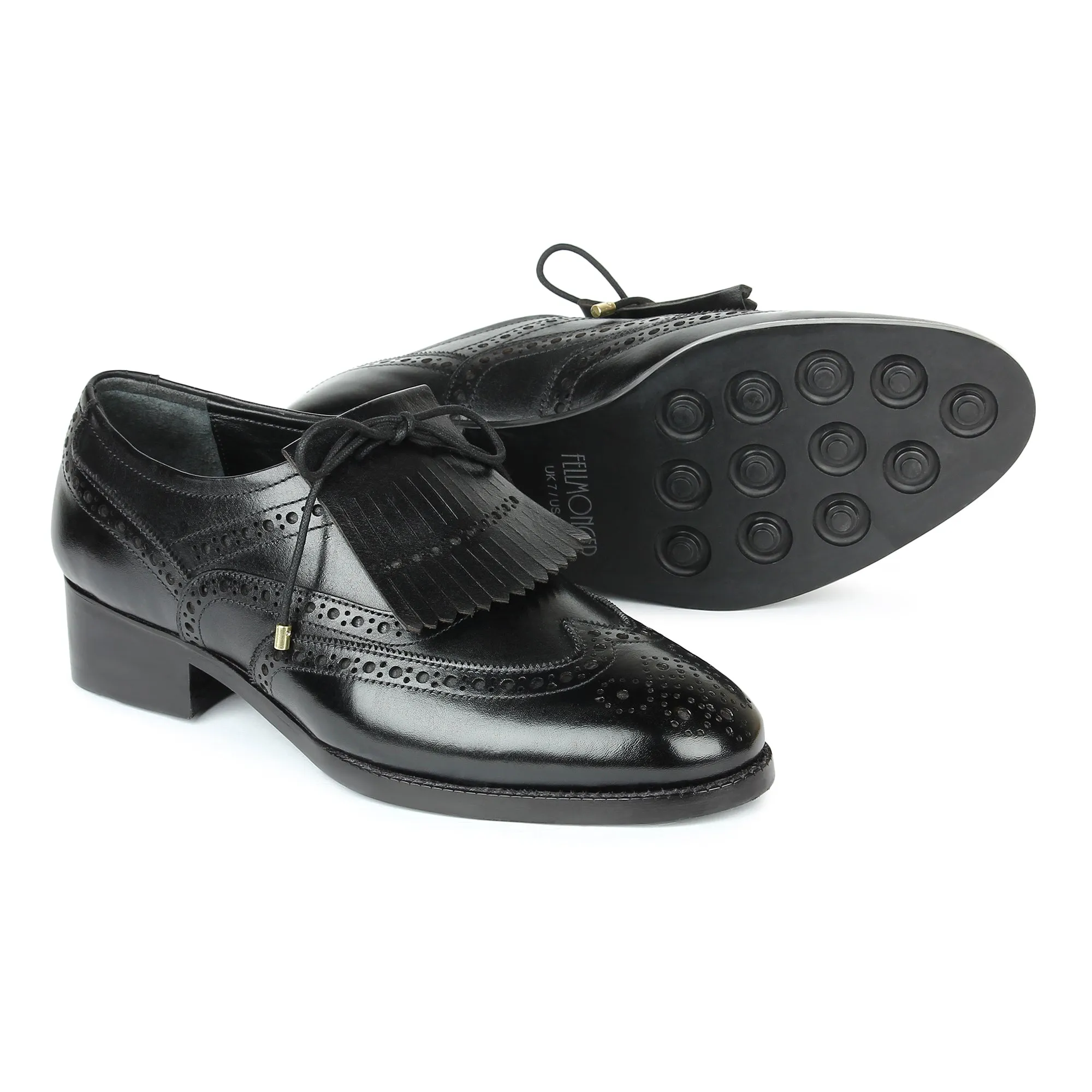 Black Kiltie Oxfords With Dainite Sole