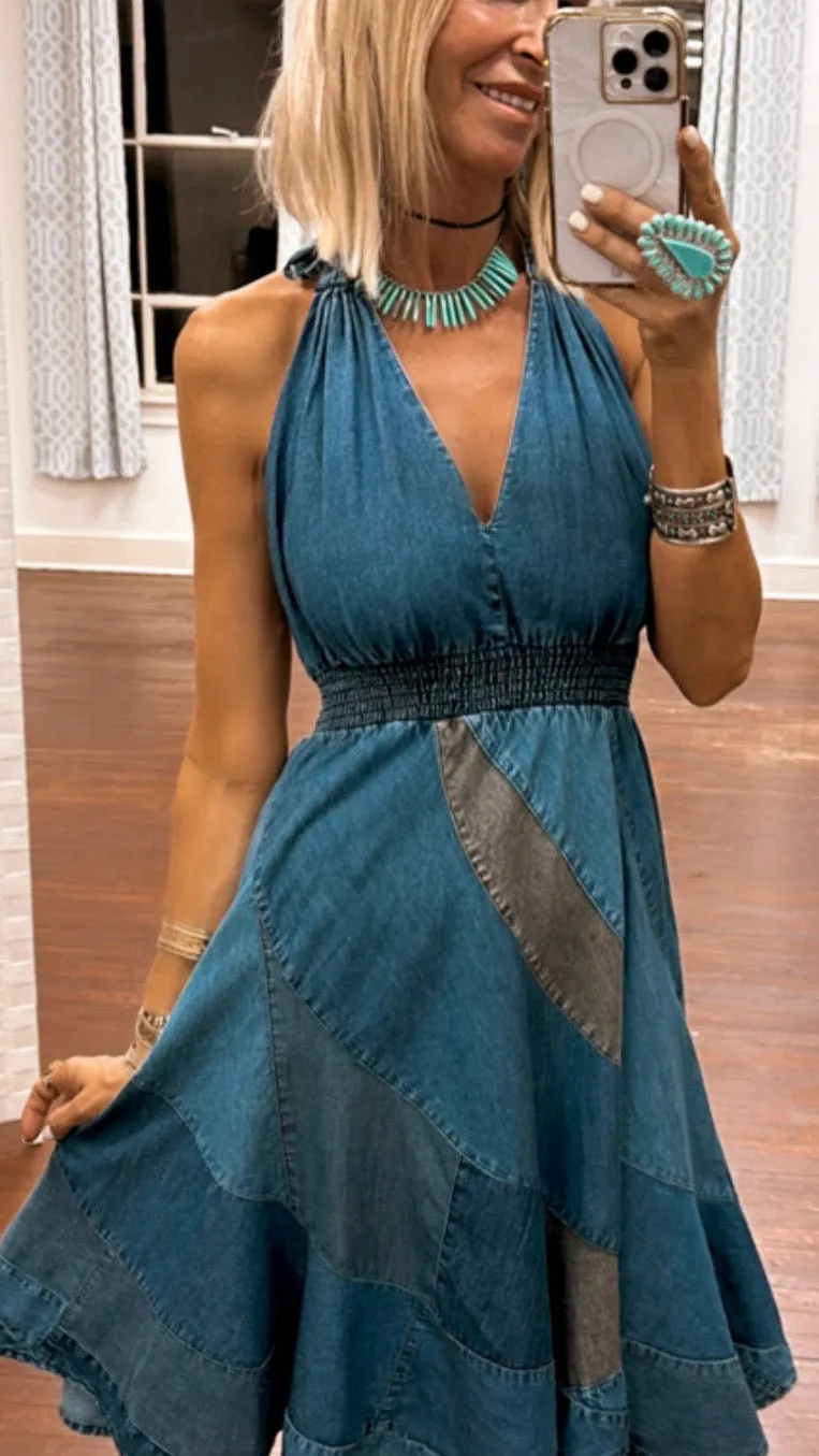 Boho Western Halter Dress