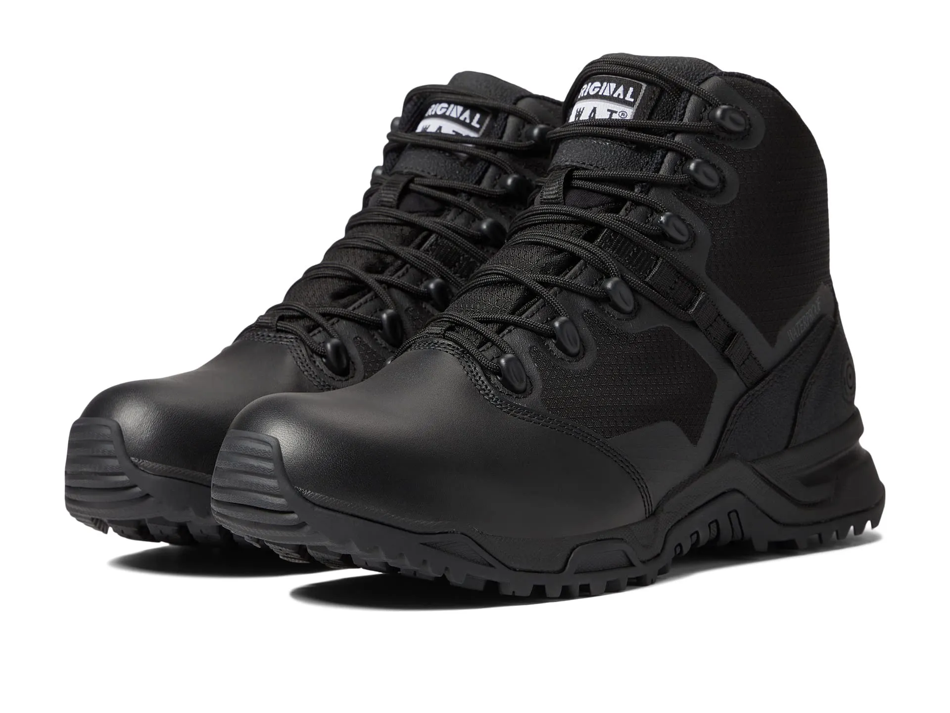 Boots Original S. Alpha Fury 6" Side Zip Leather Toe Waterproof, black