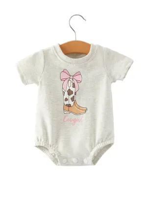 Boots Print Girls Romper