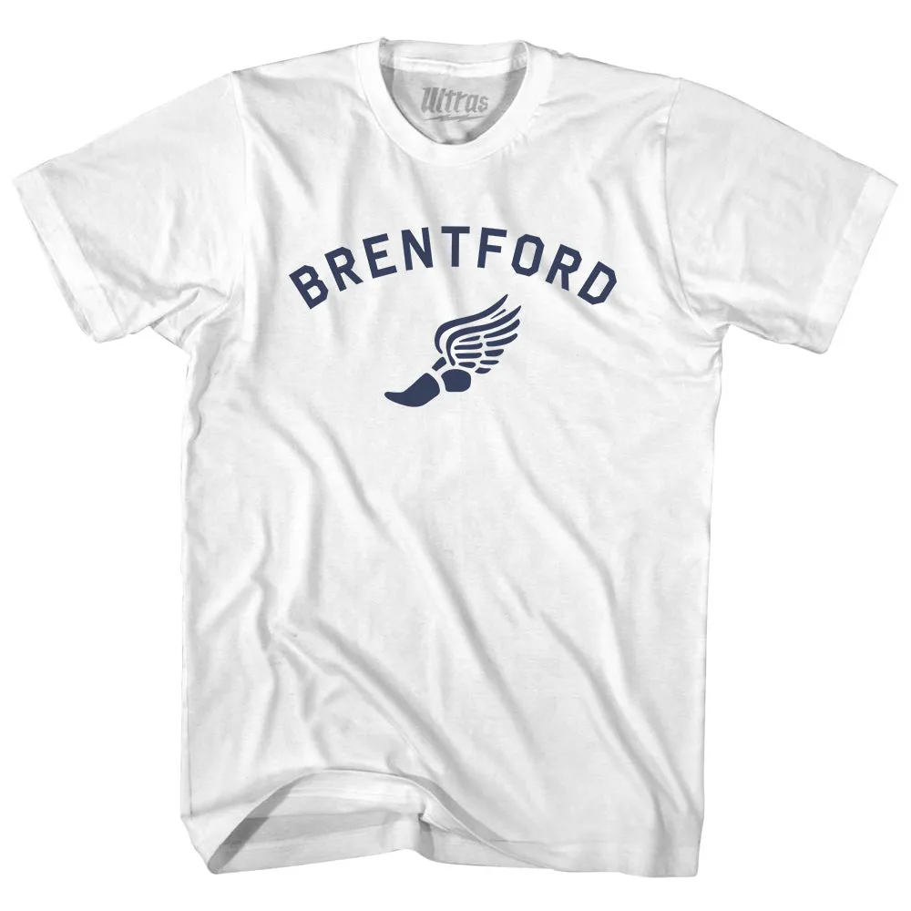 Brentford Running Track Winged Foot-Womens Cotton Junior Cut T-Shirt
