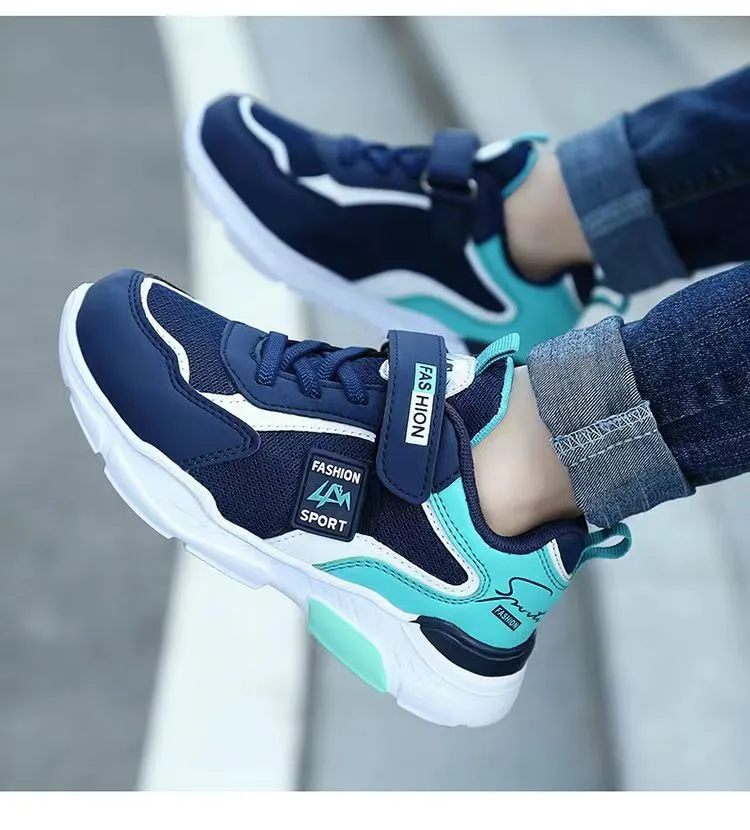 Children's Fashion Sports Shoes Boys Running Breathable Shoes Kids Winter Outdoor Lightweight Leather Sneaker - YBSD50471