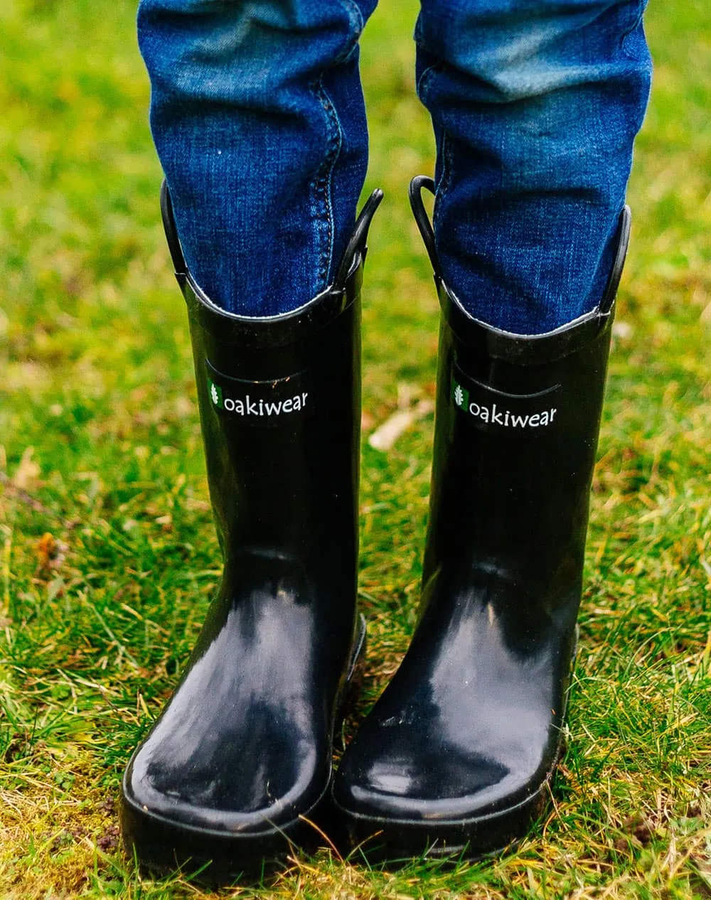 CHILDREN’S RUBBER RAIN BOOTS, JET BLACK