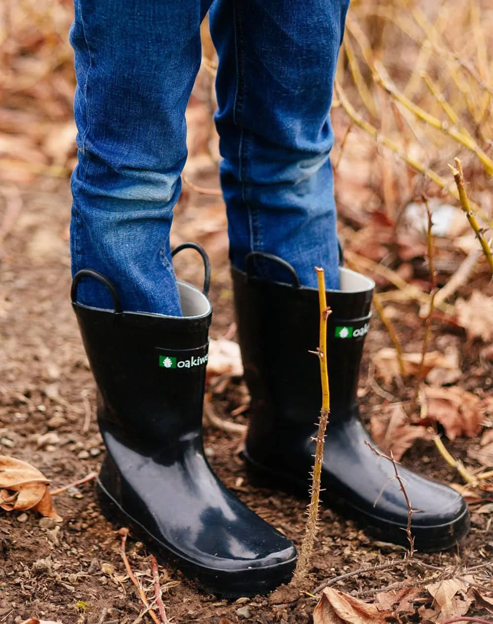CHILDREN’S RUBBER RAIN BOOTS, JET BLACK
