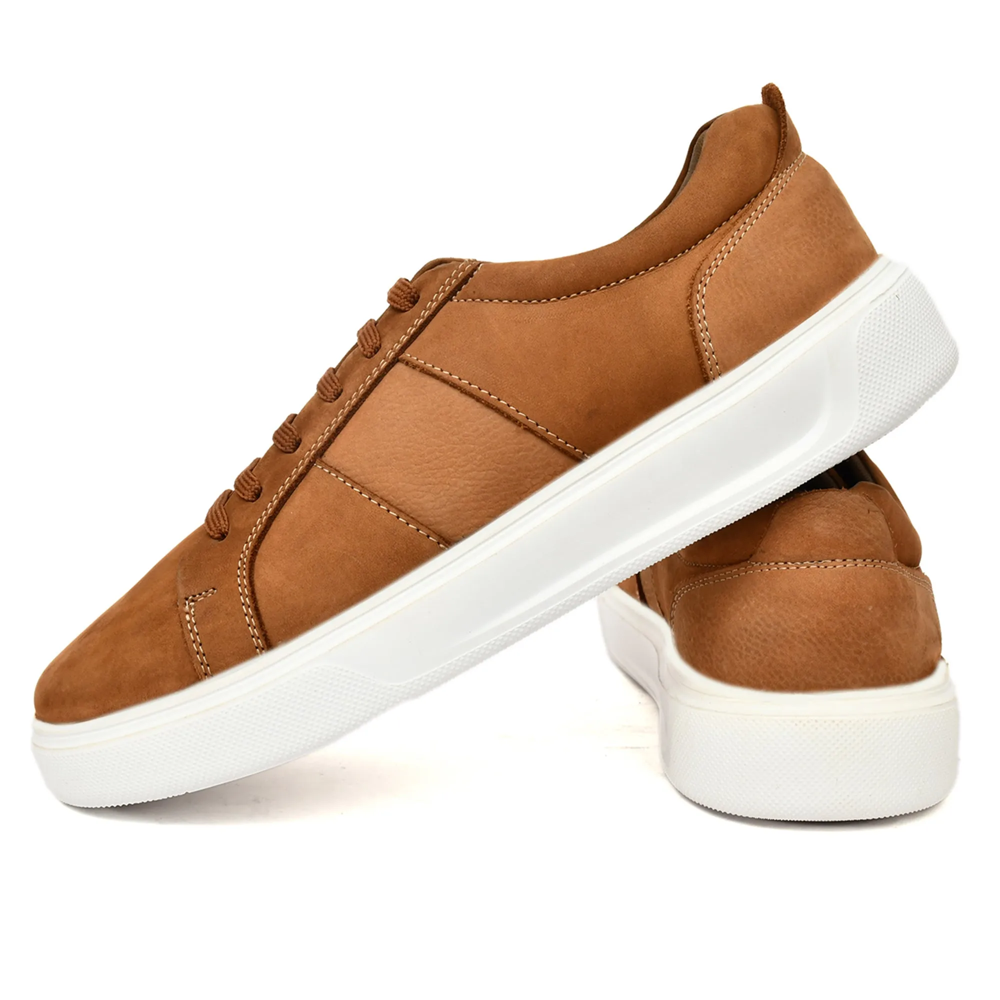 Country Maddox Tan Nu-Buck Leather Sneakers: Comfortable & Stylish Footwear
