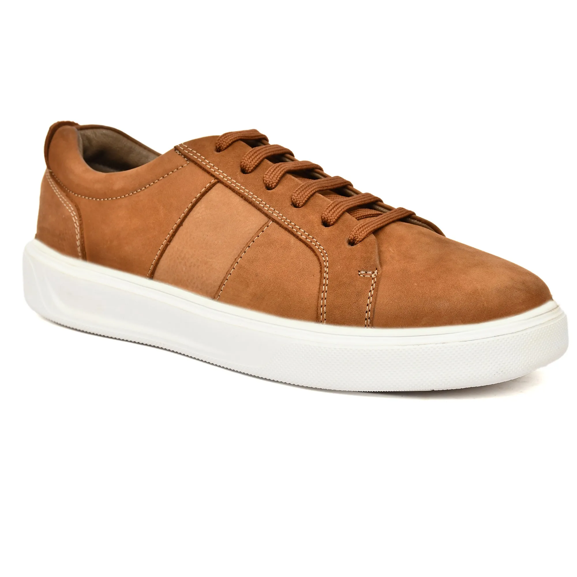 Country Maddox Tan Nu-Buck Leather Sneakers: Comfortable & Stylish Footwear
