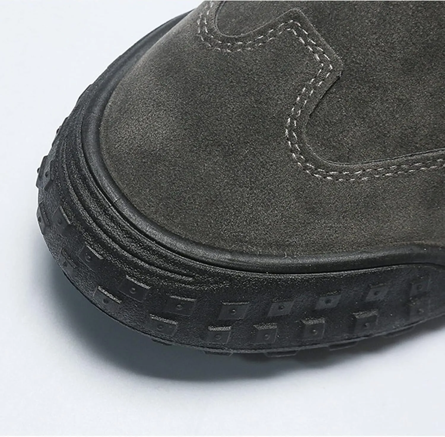 Cubicbee Men's Suede Slip on Non-Slip Durable Softsole Loafers,Casual Outdoor Low-top Safety Hiking Driving Shoes Orthopedic Softsole Pain Relief Walking Lightweight Boat Shoe