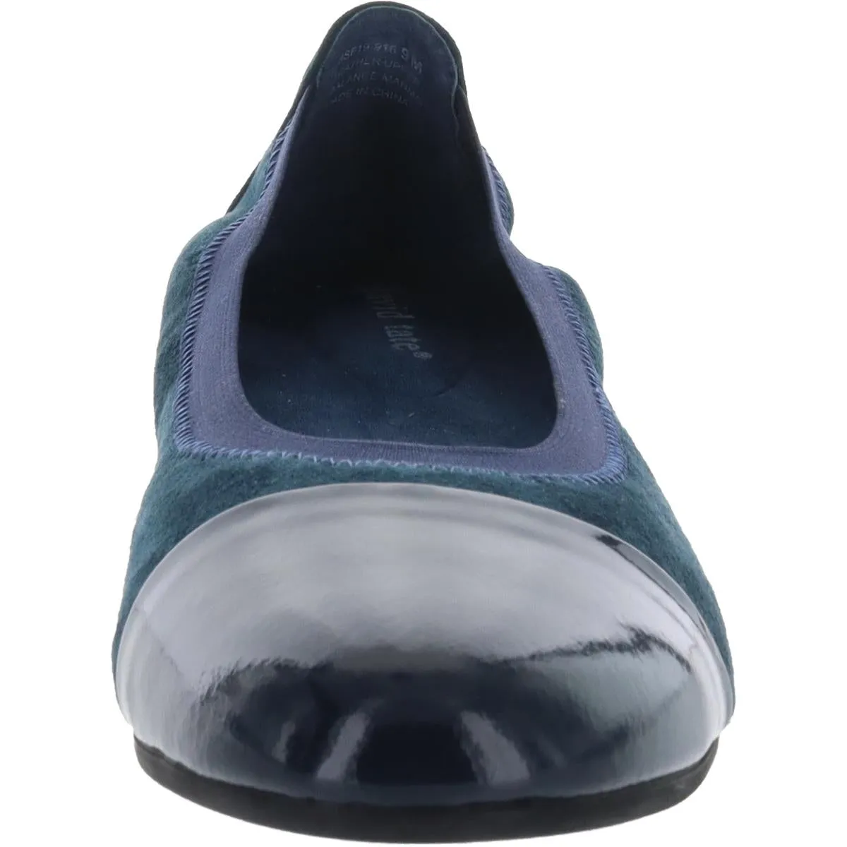 David Tate Womens Nicole Suede Cap Toe Ballet Flats