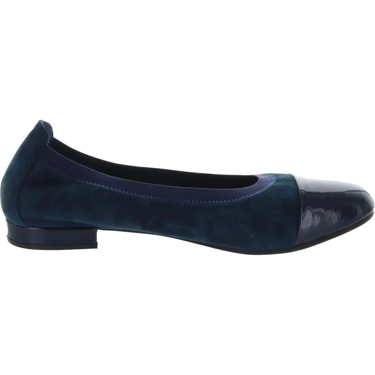 David Tate Womens Nicole Suede Cap Toe Ballet Flats