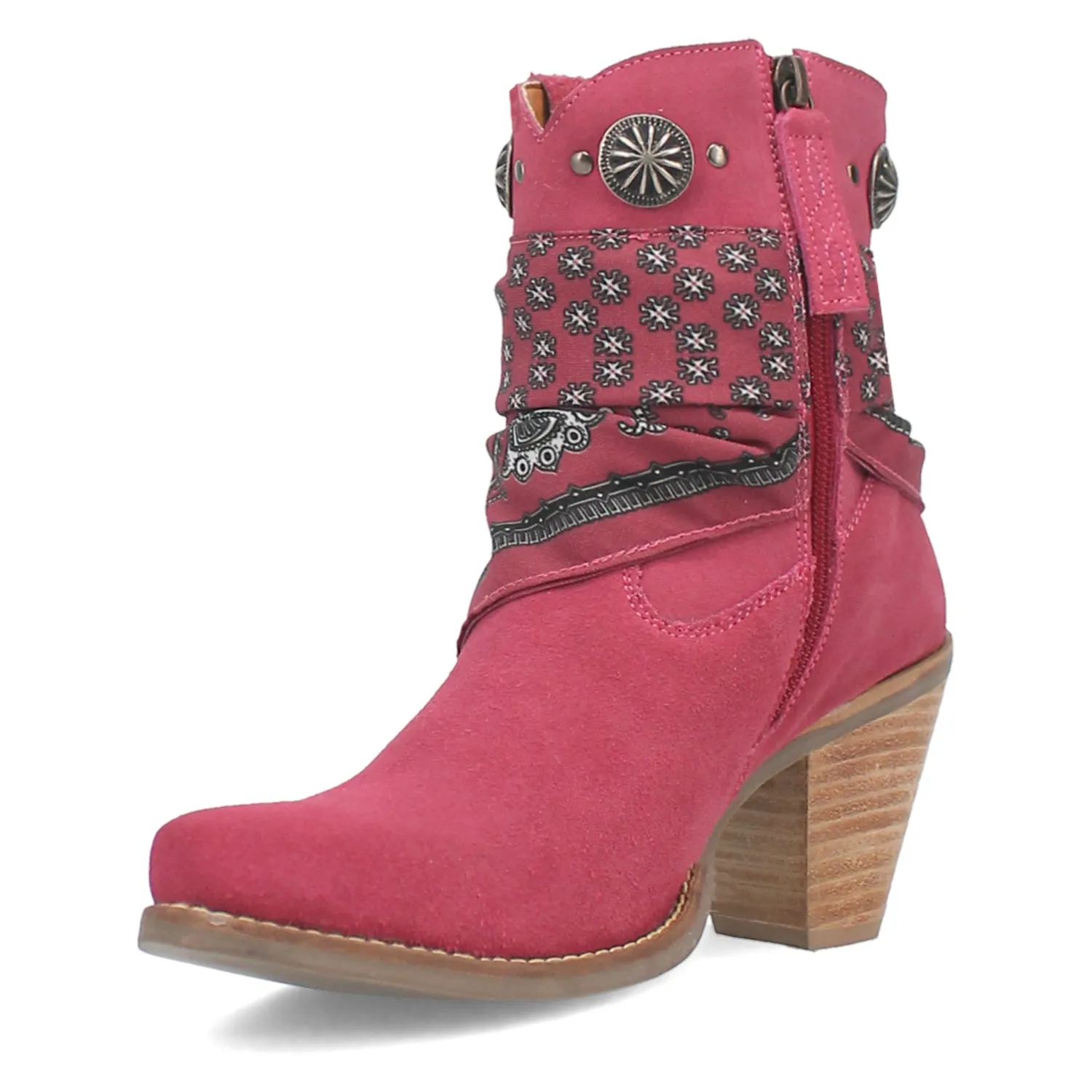 Dingo Womens Bandida Fuchsia Suede Fashion Boots