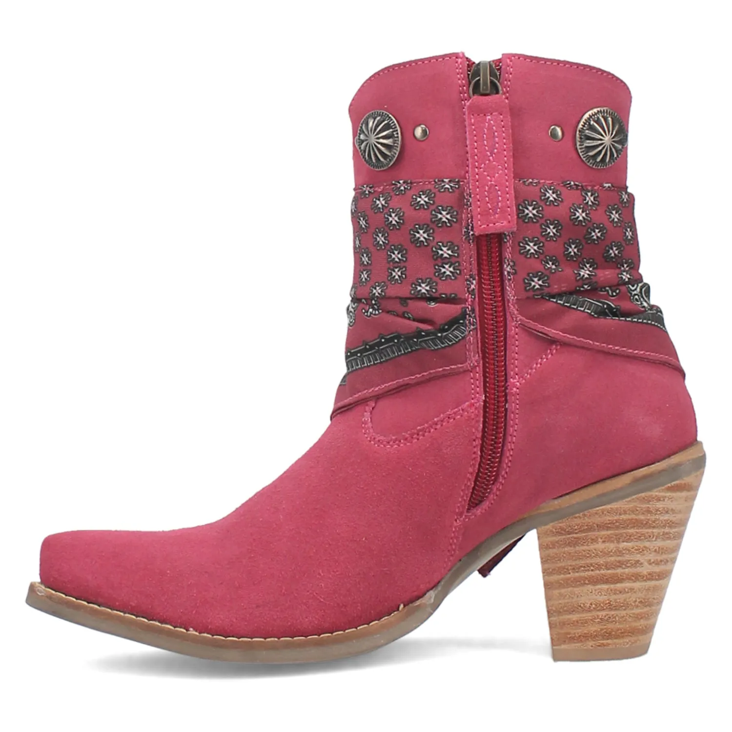 Dingo Womens Bandida Fuchsia Suede Fashion Boots