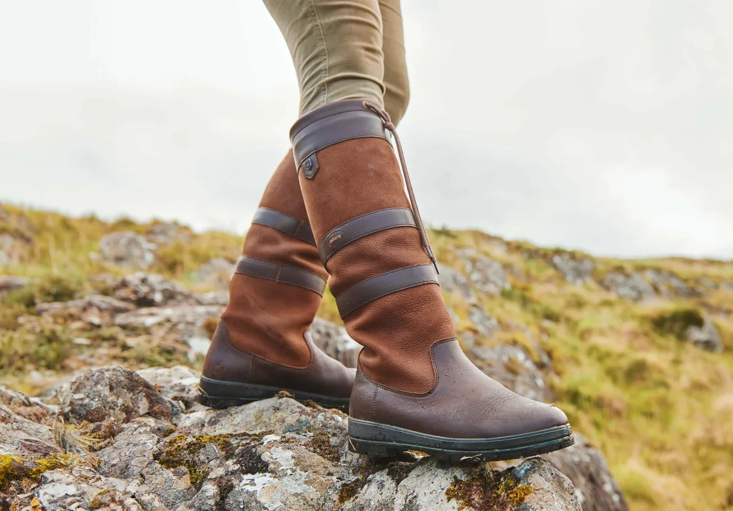 DUBARRY Galway Waterproof Leather Country Boots - Walnut
