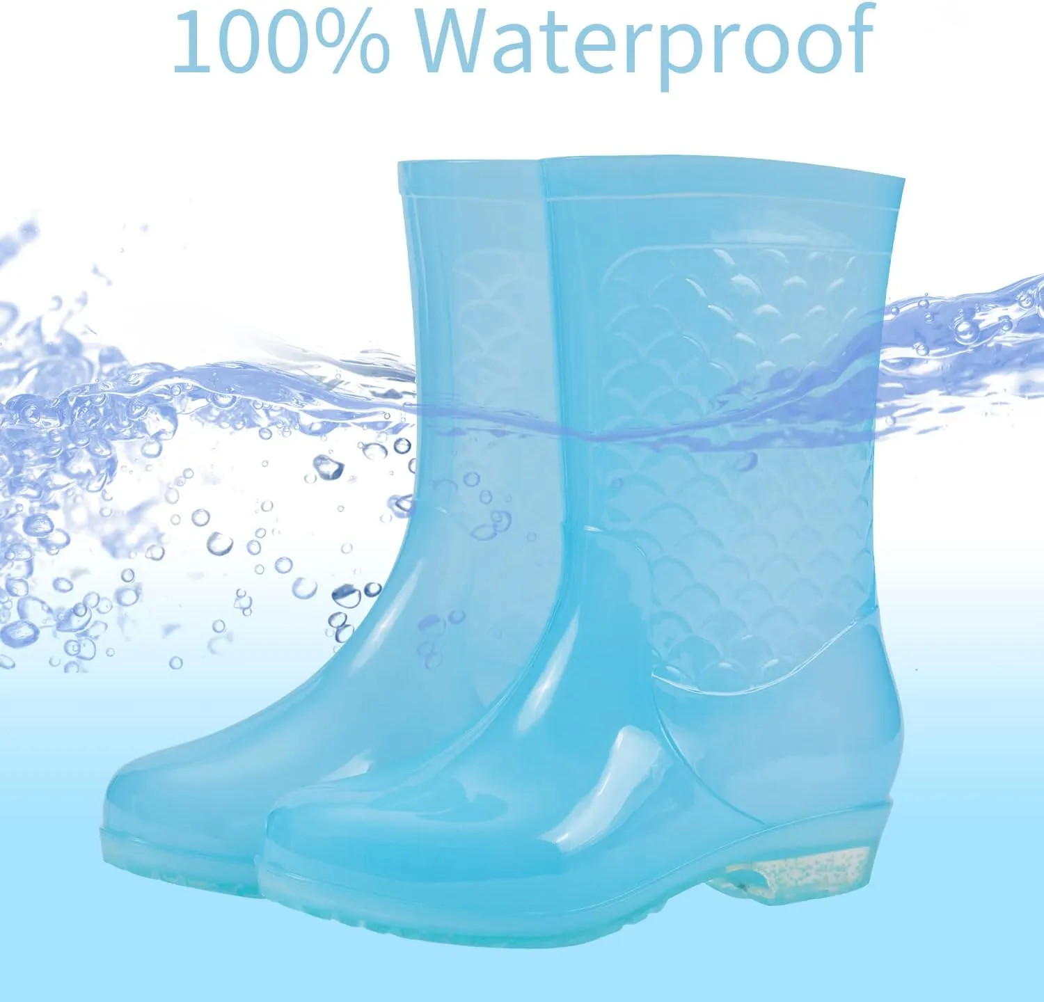 Fiedaz Rain Boots for Women Waterproof Garden Boots Anti-Slip Rain Boots Ladies Candy Color Lightweight Boots