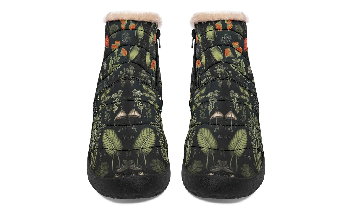 Foraging Comfy Winter Boots - Warm Vegan Boots with Side Zipper and Anti-Slip Soles