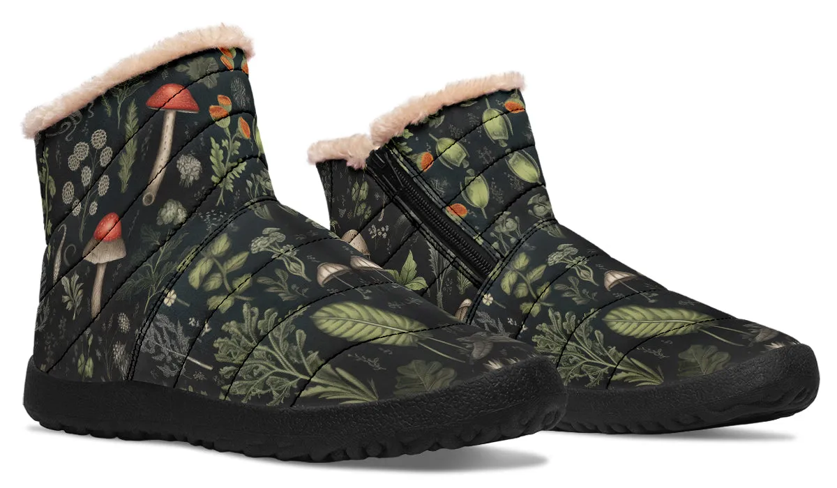 Foraging Comfy Winter Boots - Warm Vegan Boots with Side Zipper and Anti-Slip Soles