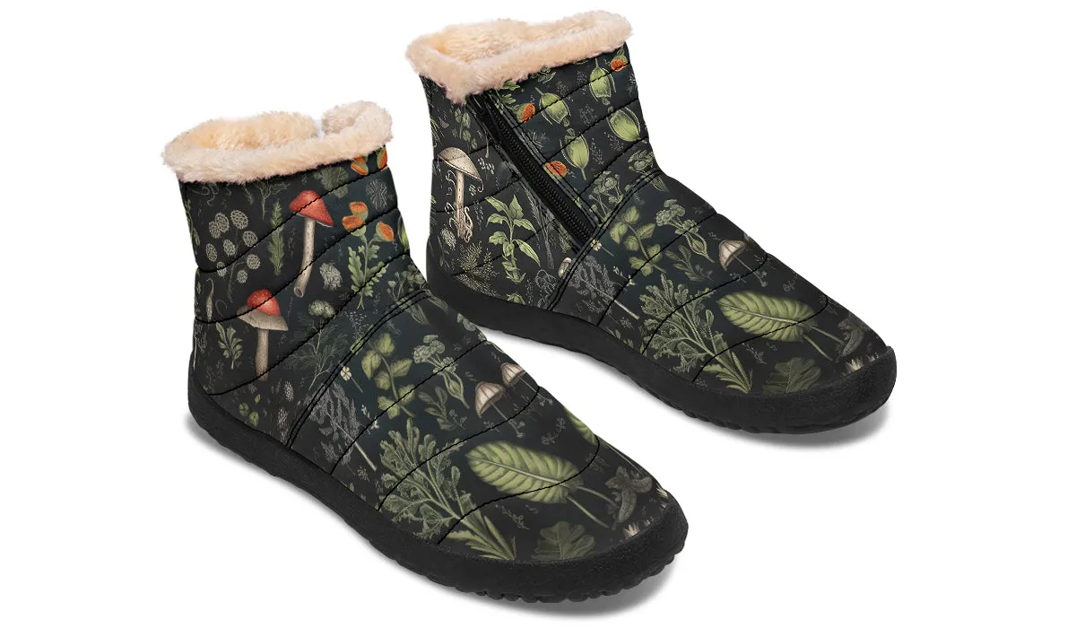 Foraging Comfy Winter Boots - Warm Vegan Boots with Side Zipper and Anti-Slip Soles