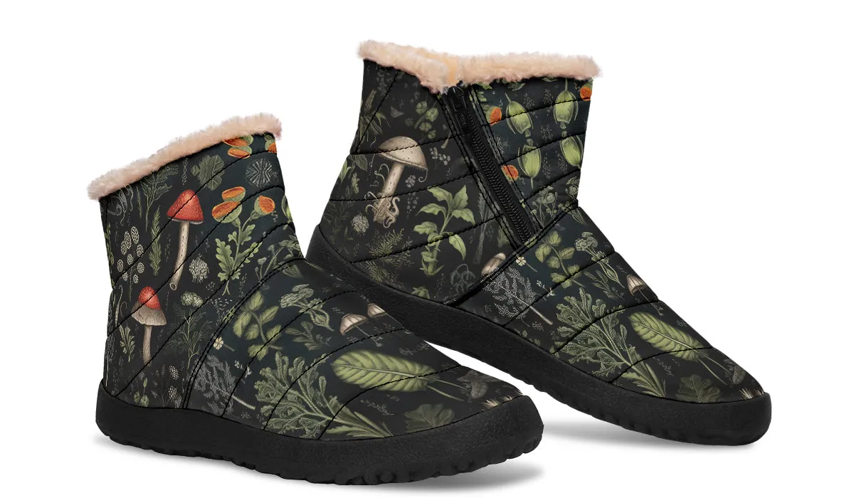 Foraging Comfy Winter Boots - Warm Vegan Boots with Side Zipper and Anti-Slip Soles