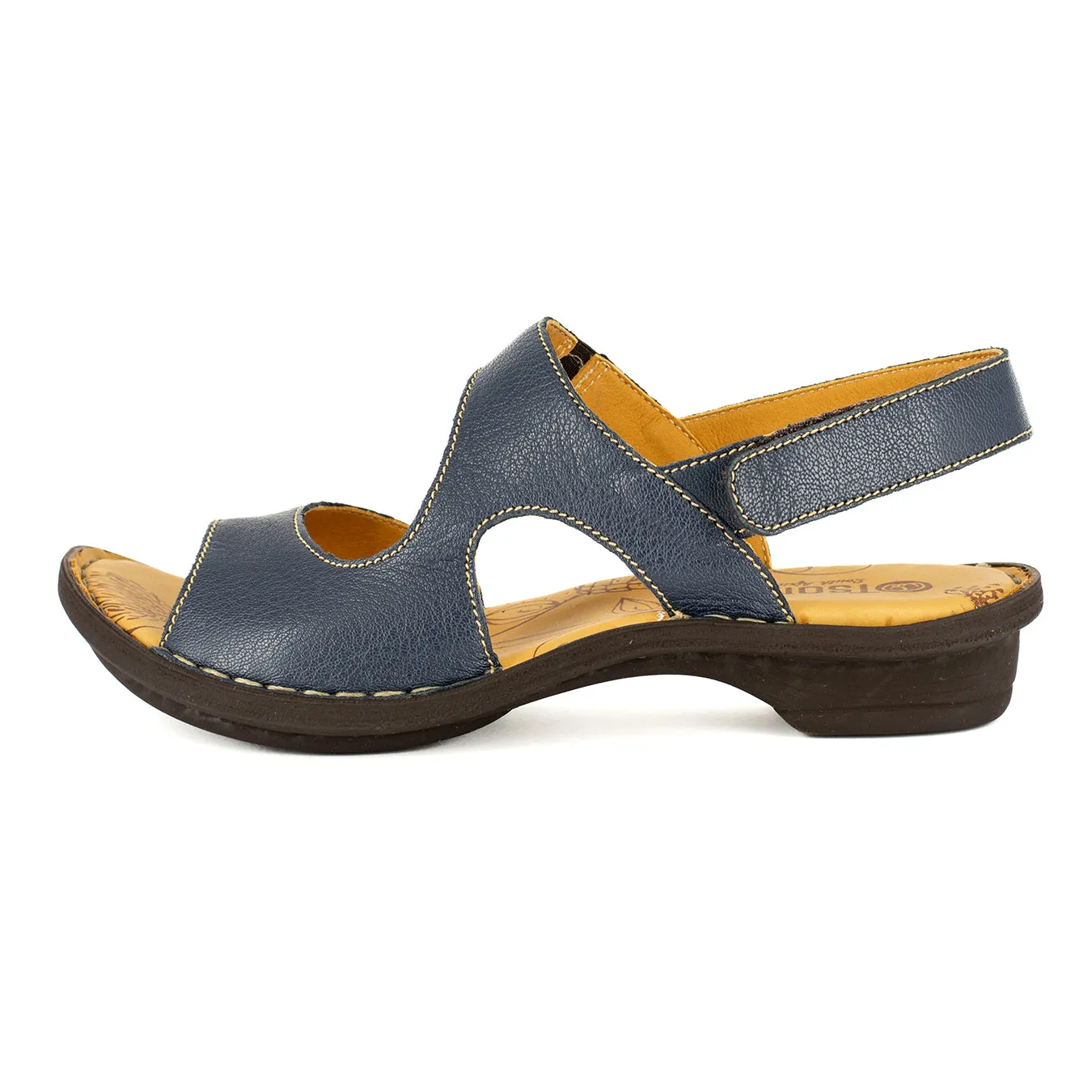 Gadla : Ladies Leather Sandal in Denim Cayak