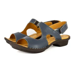 Gadla : Ladies Leather Sandal in Denim Cayak