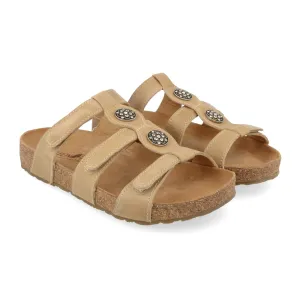 Haflinger Alice Slide Sandal (Women) - Taupe