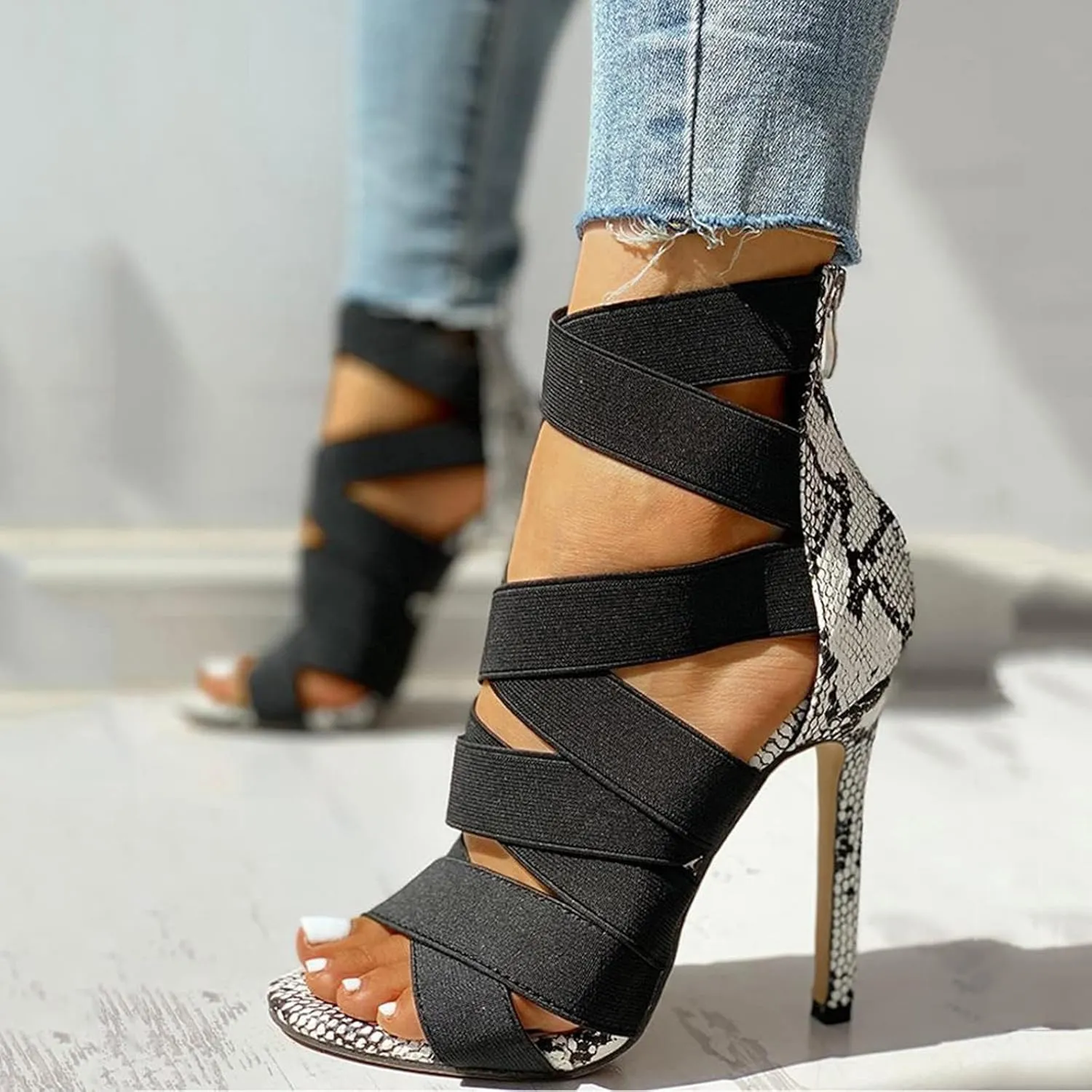 Heels for Women High Heel Dress Sandals Summer Fine Open Toe Party Fashion Stiletto Strap Sexy High Heels Sandals