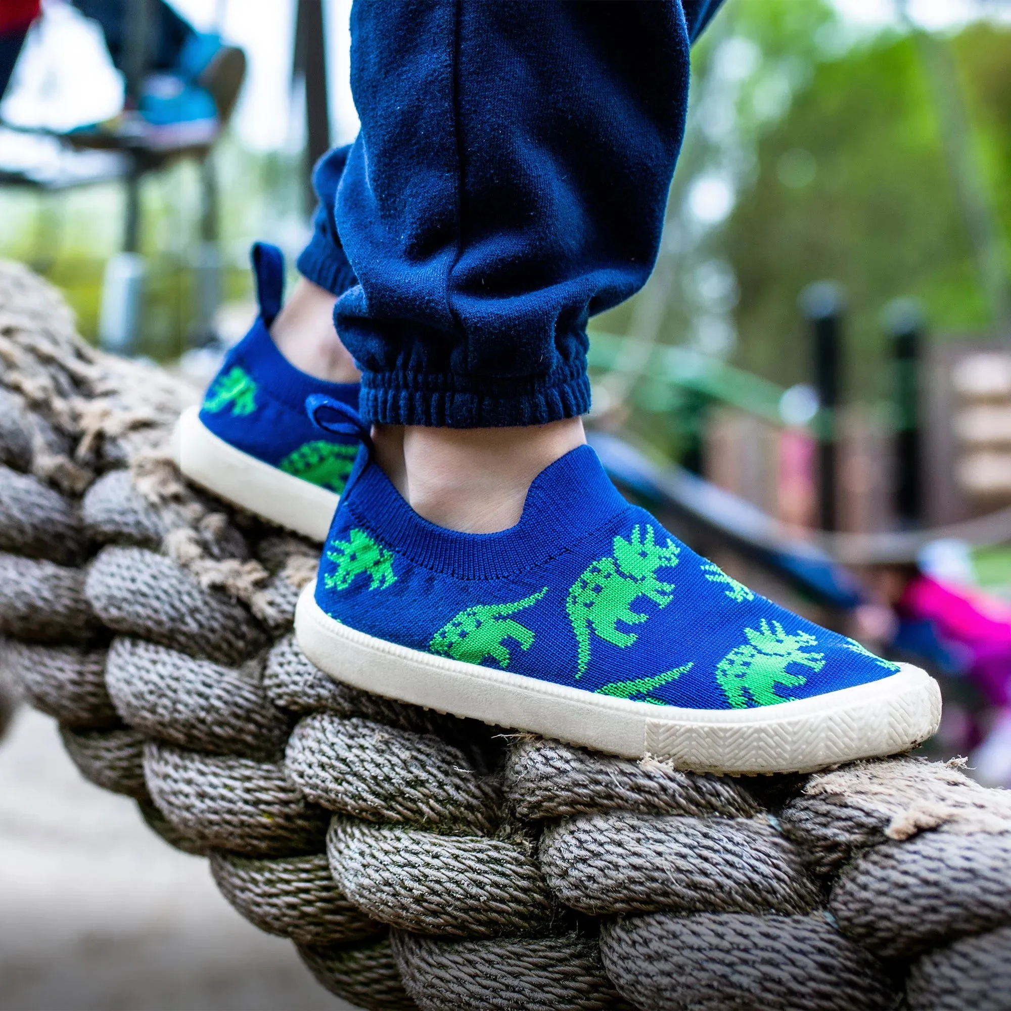 Jan & Jul Triceratops Graphic Knit Toddler Shoe