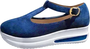 Ladmiple Sandals Women Dressy Summer Comfy Slip On Flip Flops Platform Sandal Causal Travel Ankle Buckle Orthopedic Shoe