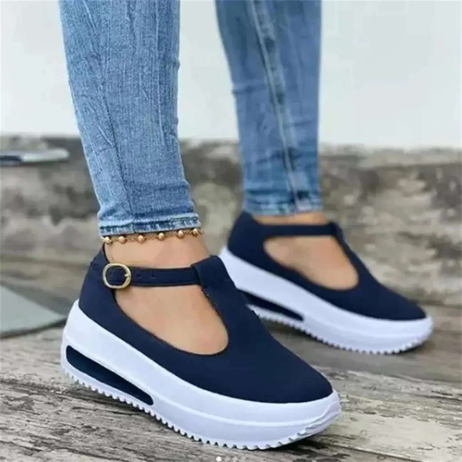 Ladmiple Sandals Women Dressy Summer Comfy Slip On Flip Flops Platform Sandal Causal Travel Ankle Buckle Orthopedic Shoe