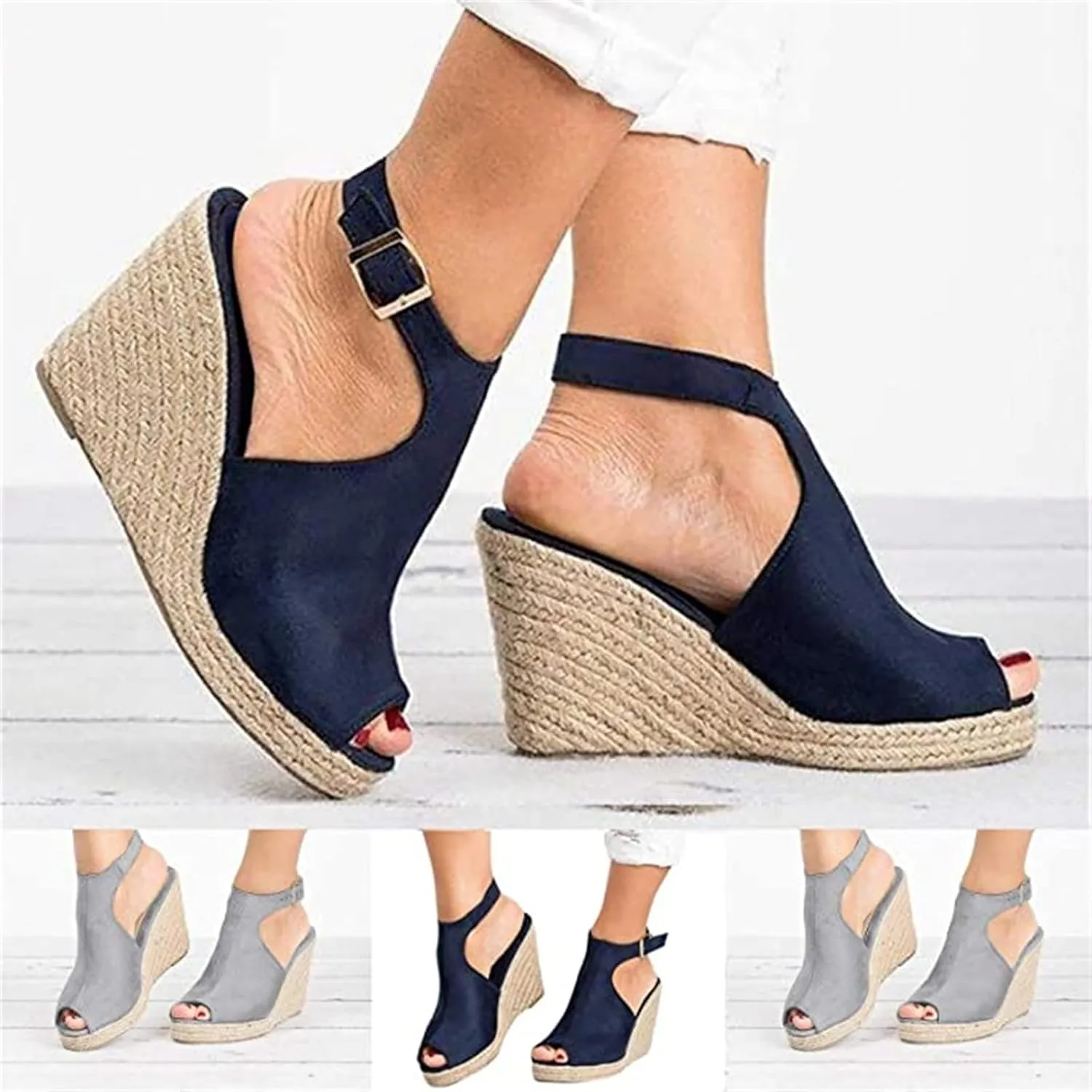 Ladmiple Sandals Women,Womens Platform Sandal High Heel Wedge Slippers Flip Flop Summer Casual Travel Ankle Buckle Shoes