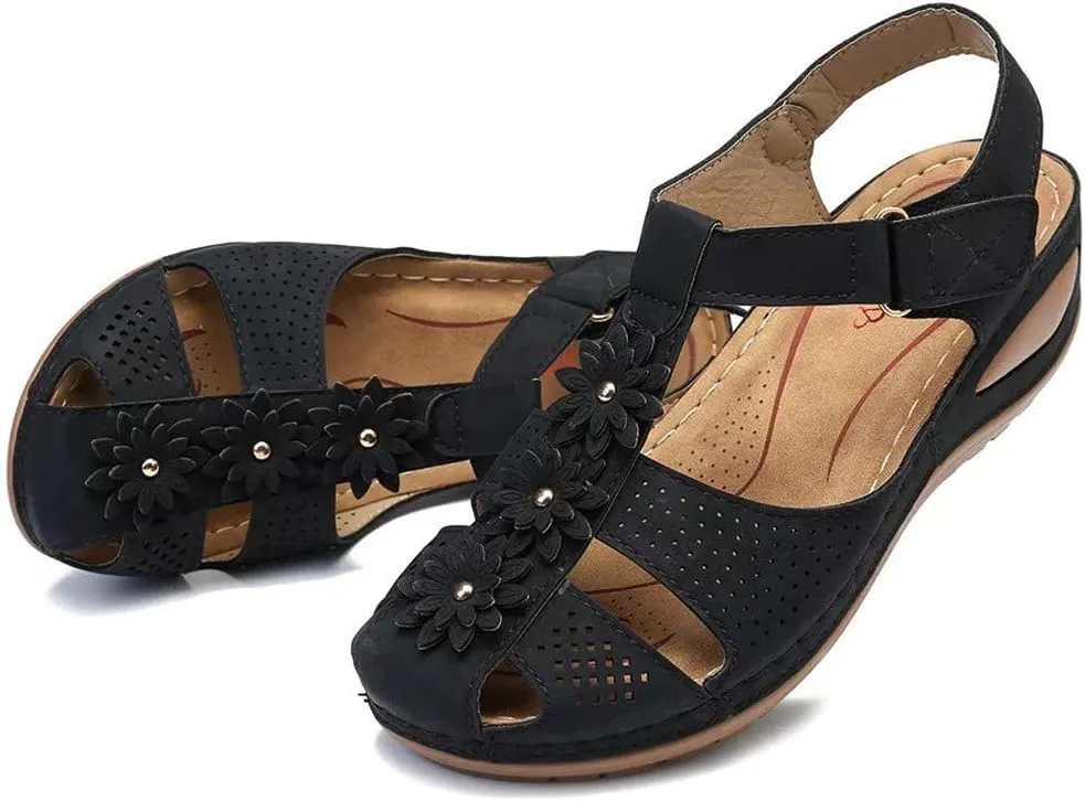Leather Orthopedic Sandals for Women Orthotic Rainbow Flip Flops Woman's Summer Sandals Orthotic Women's Sandals Flat Black, No Back Strap Orthopedic Confort Formal Sandals for Women 2025