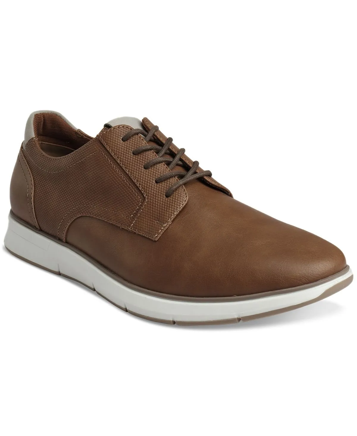 Men's Faux Leather Lace-Up Sneakers Created for Macy's Alfani brown