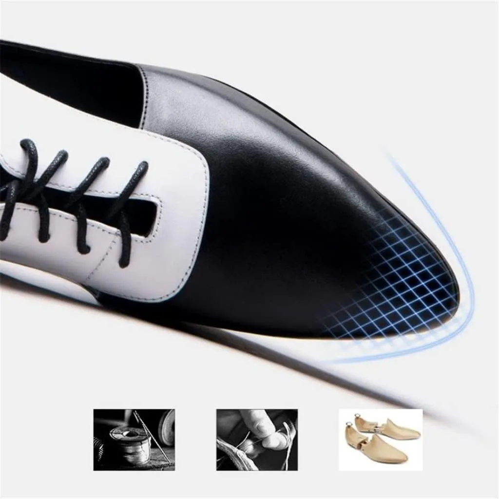 Mens Sandals High Heels Leather Dress Men Shoes Business Office Work Breathable Hollow Pointed-Toe Shoes Sandals (Color : White, Size : 4.5code) (Black 7code)