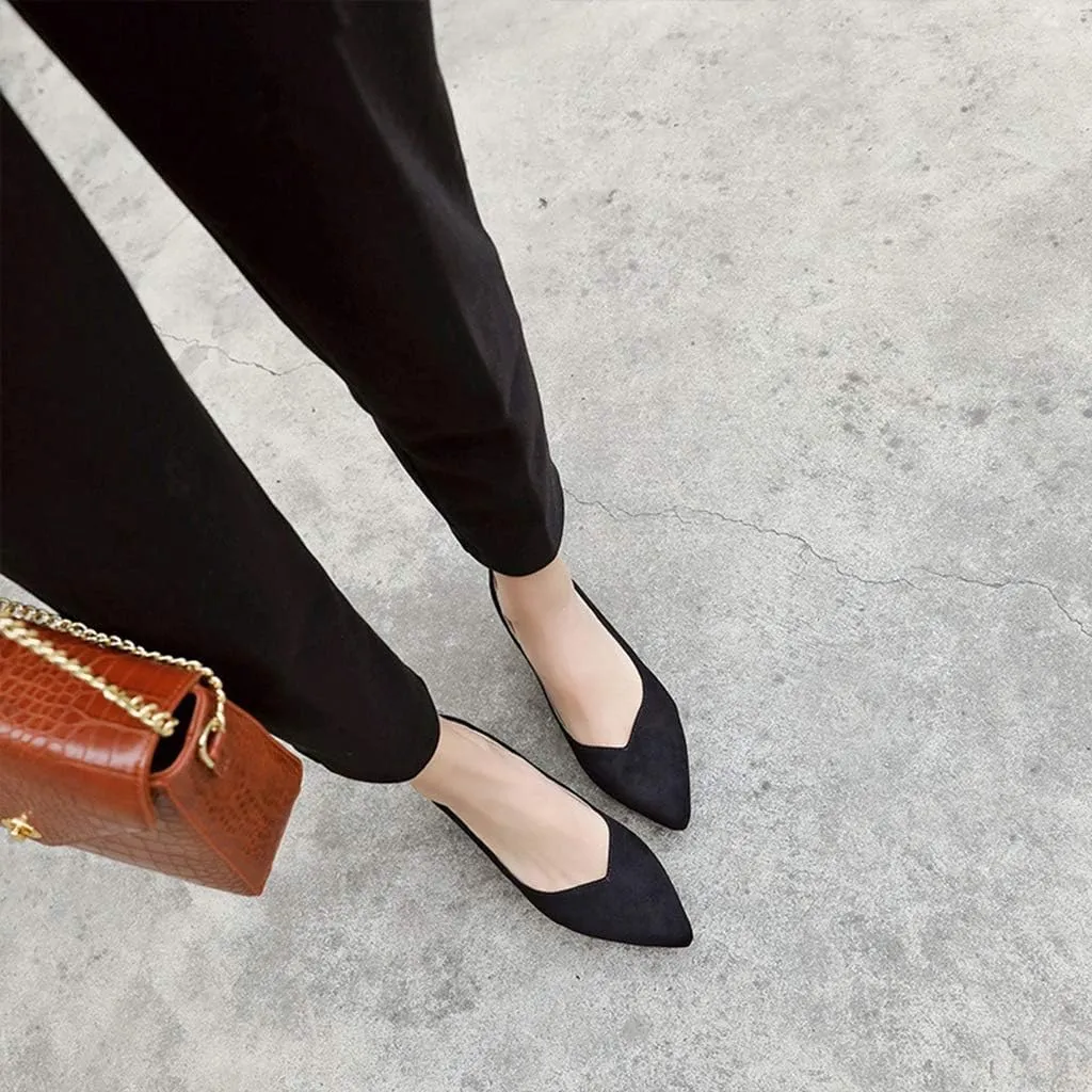 MIOKE Women's Fashion Chunky High Block Heel Pumps Pointed Toe Slip On Comfort Work Office Dress Shoes