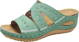 Orthopedic Wedge Sandals for Women Dressy Summer 2025 Comfortable Open Toe Platform Sandals Flat Hollow Out Casual Boho Slip on Beach Sandals Dress Outdoor Shoes Sandalias OrtopDicas Para Mujer