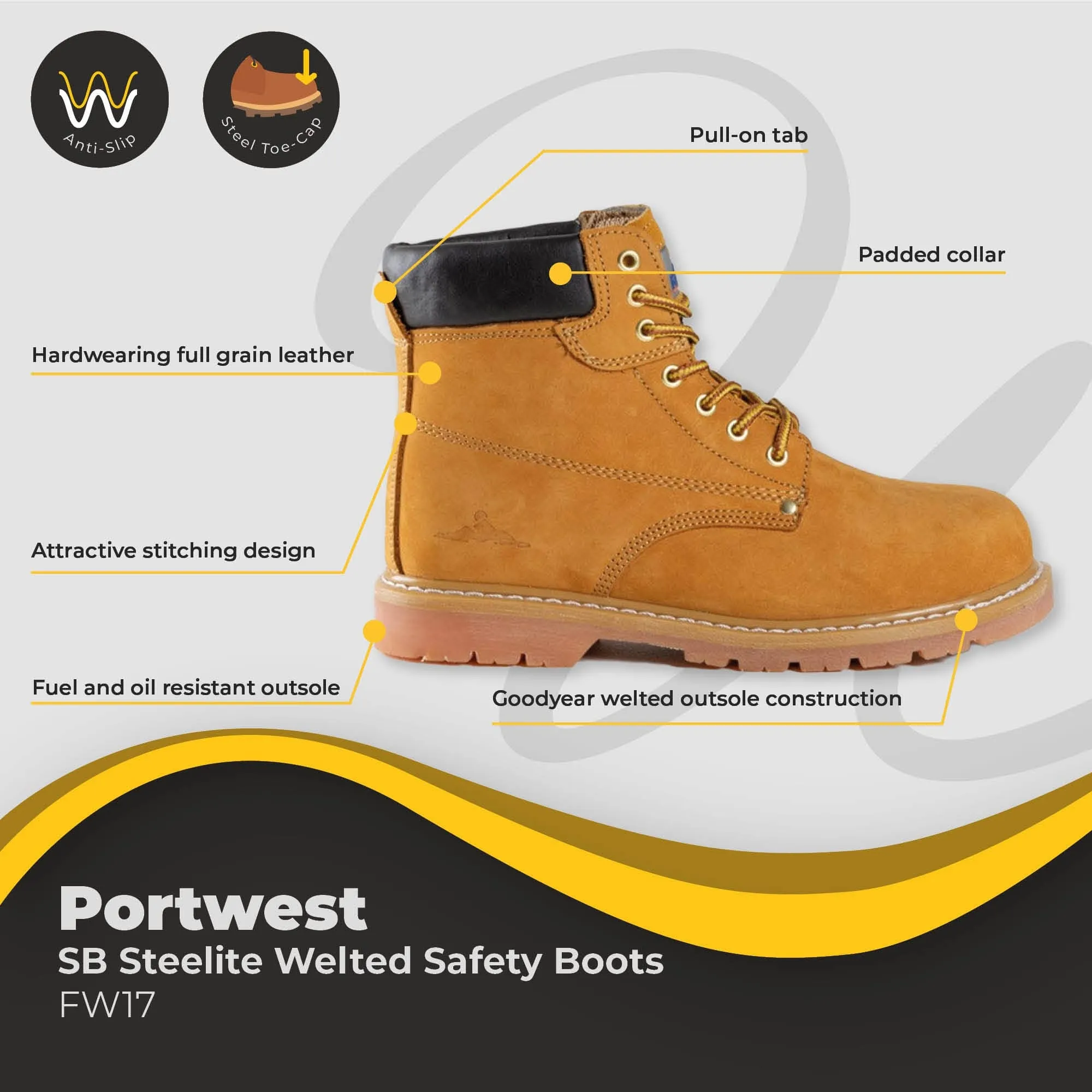 Portwest Steelite Welted Safety Boot SB FW17