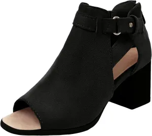 Sandal Heels Shoes for Women Sexy Women's Block Heels Boots Zip Back Ankle Tall High Heel for Women with Sexy