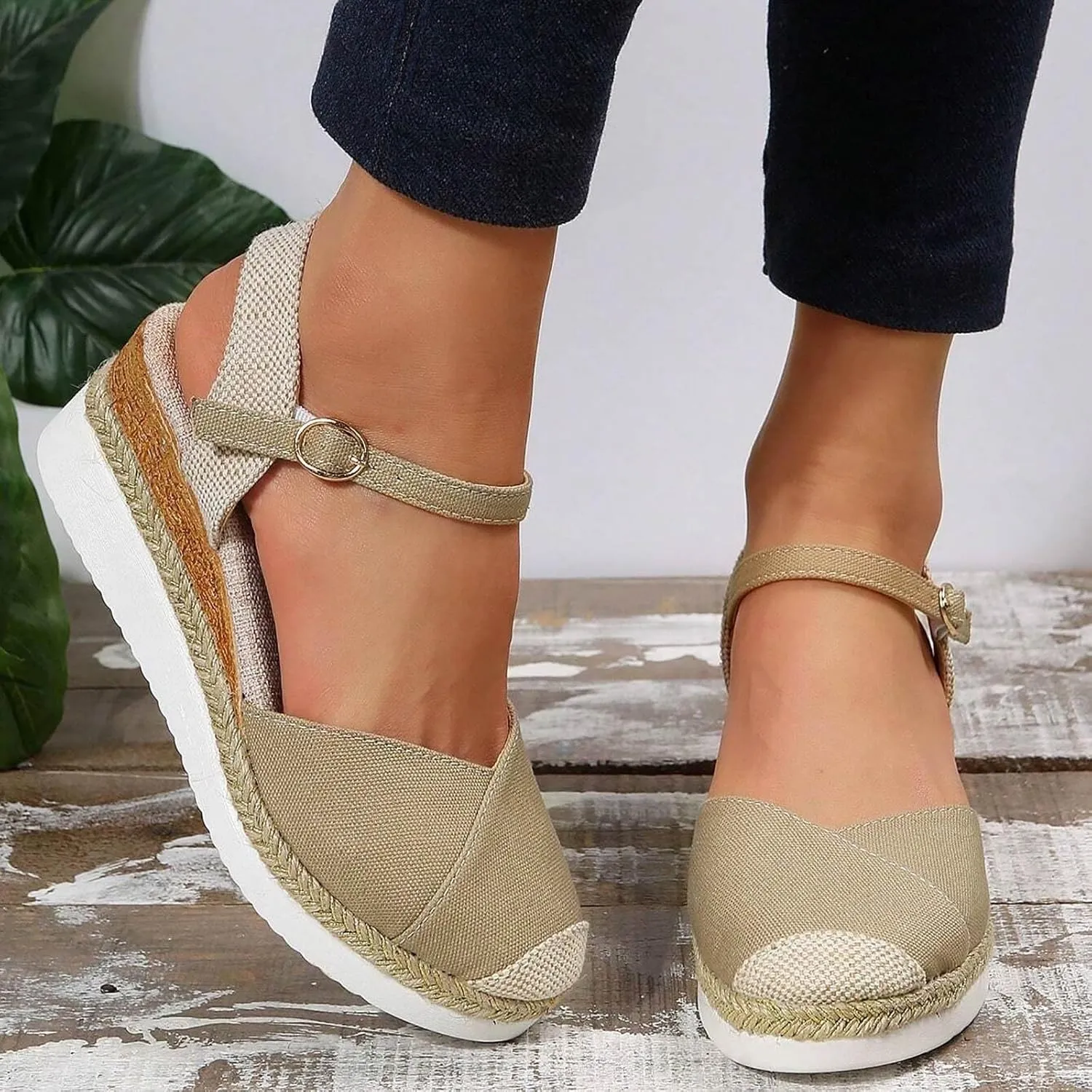 Temperament Wedge Shoes for Women Closed Toe Wedge Sandals Comfortable Dressy Slim Sandals for Women Men's