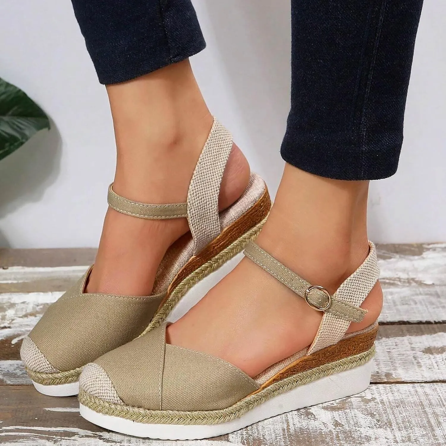 Temperament Wedge Shoes for Women Closed Toe Wedge Sandals Comfortable Dressy Slim Sandals for Women Men's