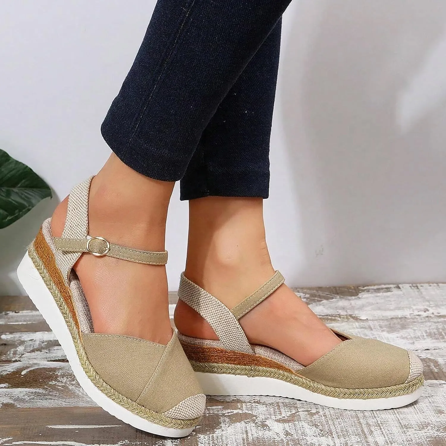 Temperament Wedge Shoes for Women Closed Toe Wedge Sandals Comfortable Dressy Slim Sandals for Women Men's