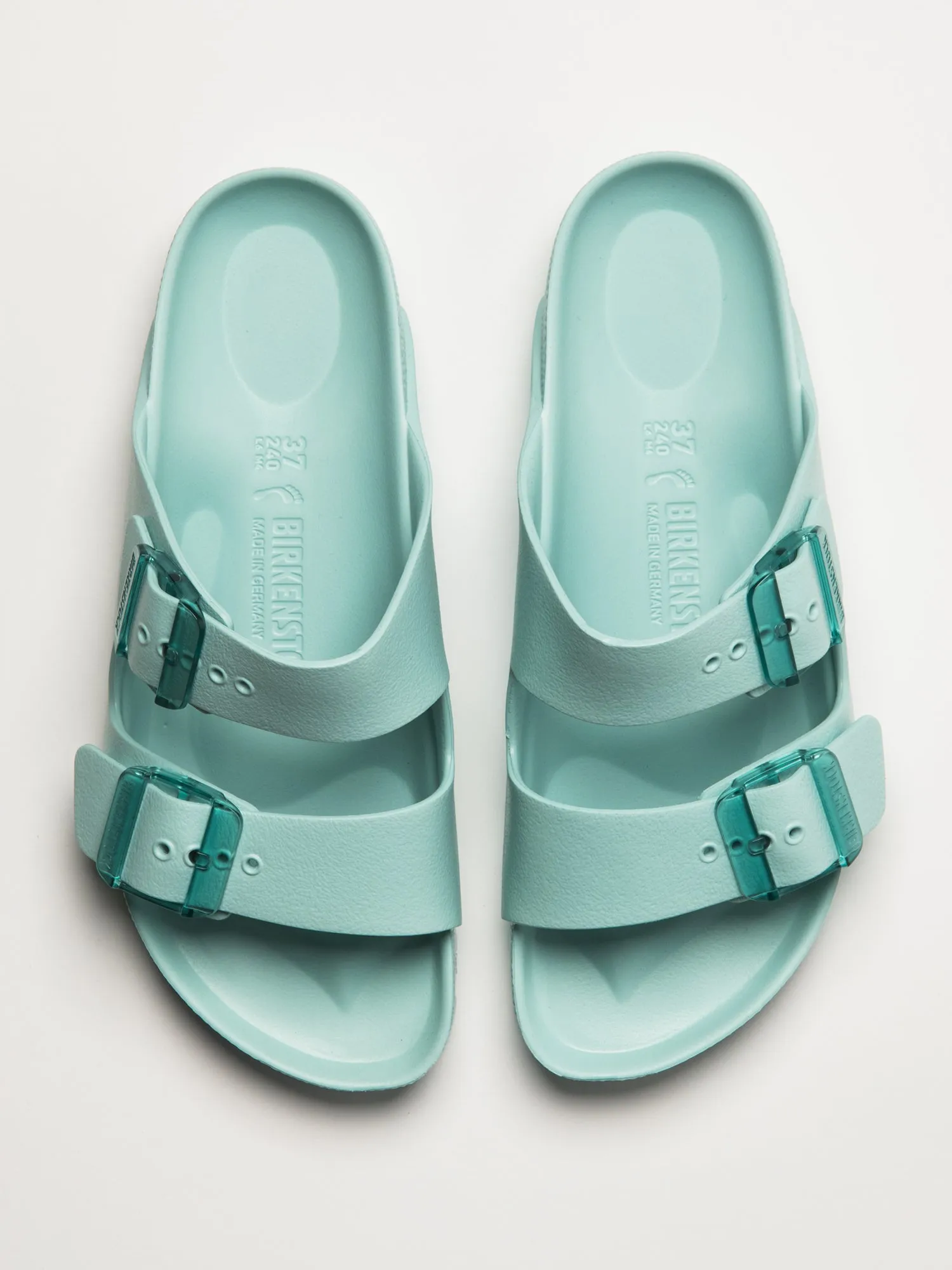 WOMENS BIRKENSTOCK ARIZONA STEALTH EVA SANDALS - AQUA